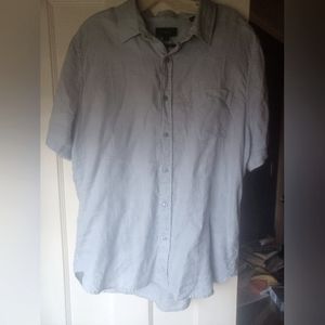 Vince Short Sleeve Linen Shirt Blue size medium new w tags retail 195$